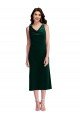 Outlet Cowl Neck Velvet Midi Cocktail Length Bridesmaid Dress / Prom Dress