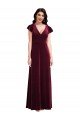 Outlet Flutter Sleeve Velvet Maxi Bridesmaid Dress / Prom Dress with Pockets