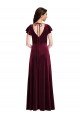 Outlet Flutter Sleeve Velvet Maxi Bridesmaid Dress / Prom Dress with Pockets