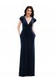 Outlet Flutter Sleeve Wrap Bodice Formal Velvet Maxi Bridesmaid Dress / Prom Dress with Pockets