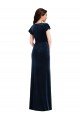 Outlet Flutter Sleeve Wrap Bodice Formal Velvet Maxi Bridesmaid Dress / Prom Dress with Pockets