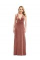 Outlet Plunging Neckline Formal Velvet Maxi Bridesmaid Dress / Prom Dress with Criss Cross Open Back