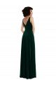 Outlet Floor Length Velvet Maxi Bridesmaid Dress / Prom Dress with Shirred Bodice and Front Slit