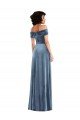 Outlet Draped Cuff Off the Shoulder Velvet Maxi Bridesmaid Dress / Prom Dress with Pockets