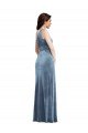 Outlet One Shoulder Draped Velvet Maxi Bridesmaid Dress / Prom Dress