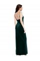 Outlet Straight Neckline Spaghetti Straps Long Velvet Bridesmaid Dress / Prom Dress with High Side Slit