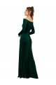 Outlet Off the Shoulder Long Sleeves Formal Stretch Velvet Bridesmaid Dress / Prom Dress