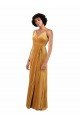 Outlet Romantic Velvet Floor Length Formal Bridesmaid Dress / Prom Dress with Wrap Detail