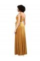 Outlet Romantic Velvet Floor Length Formal Bridesmaid Dress / Prom Dress with Wrap Detail