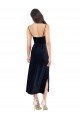 Outlet Midi Cocktail Length Formal Velvet Bridesmaid Dress / Prom Dress with Cowl Neck and Spaghetti Straps