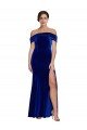 Outlet Full Length Long Formal Velvet Bridesmaid Dress / Prom Dress with Side Split