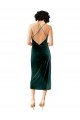 Outlet Midi Cocktail Length Sleek Cowl Neckline Short Formal Velvet Bridesmaid Dress / Prom Dress